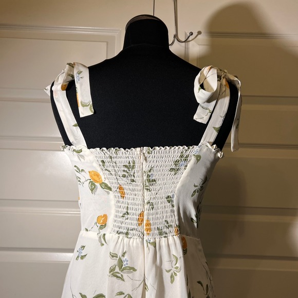 Reformation Christine Mini Dress in Citron (Lemon Print, Women's Size 8 - Picture 12 of 16